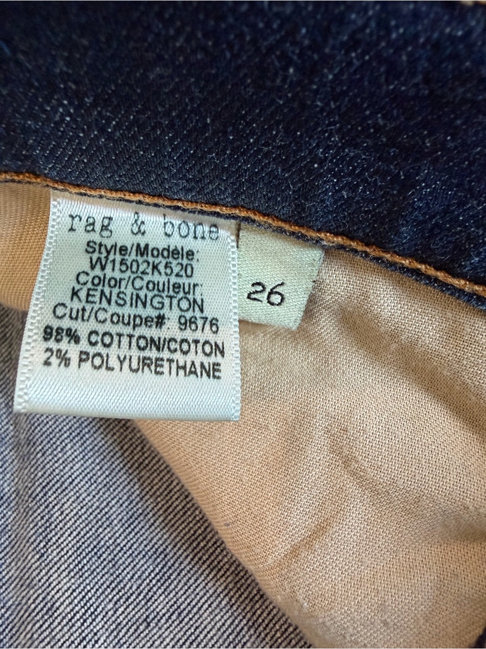 Rag & Bone Kensington Skinny Jeans Dark Wash Women’s Size 26 - Picture 5 of 8